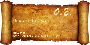 Oroszi Erika névjegykártya